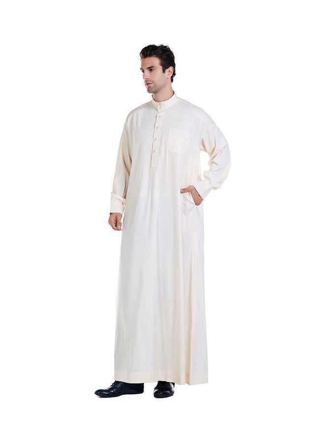 Long Sleeve Casual Kurta Beige