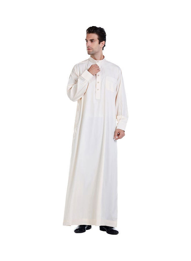 Long Sleeve Casual Kurta Beige