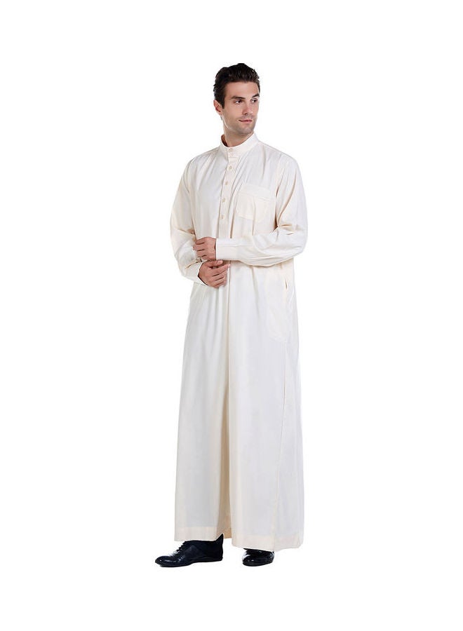 Long Sleeve Casual Kurta Beige