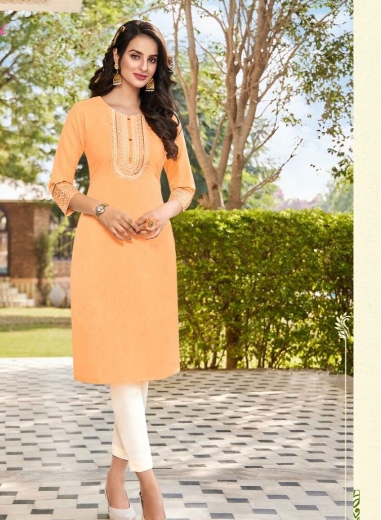 RAYON LINEN DAILY WEAR KURTI