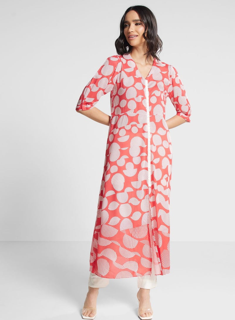 Printed Front Slit Kurti