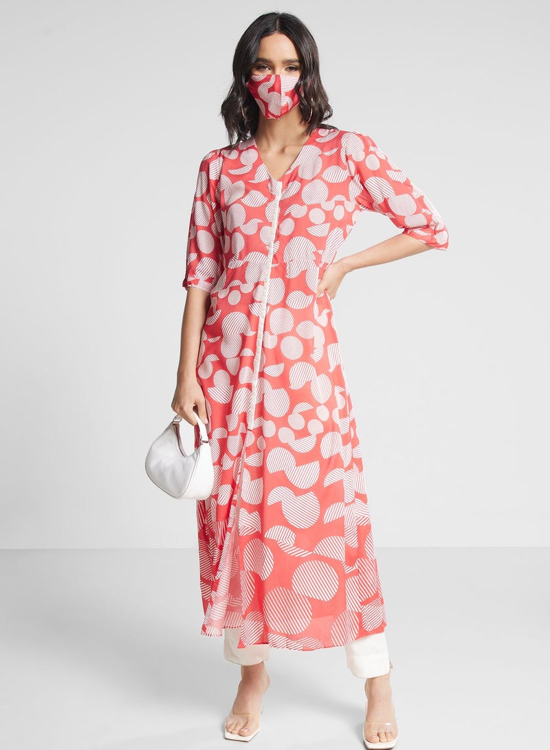 Printed Front Slit Kurti