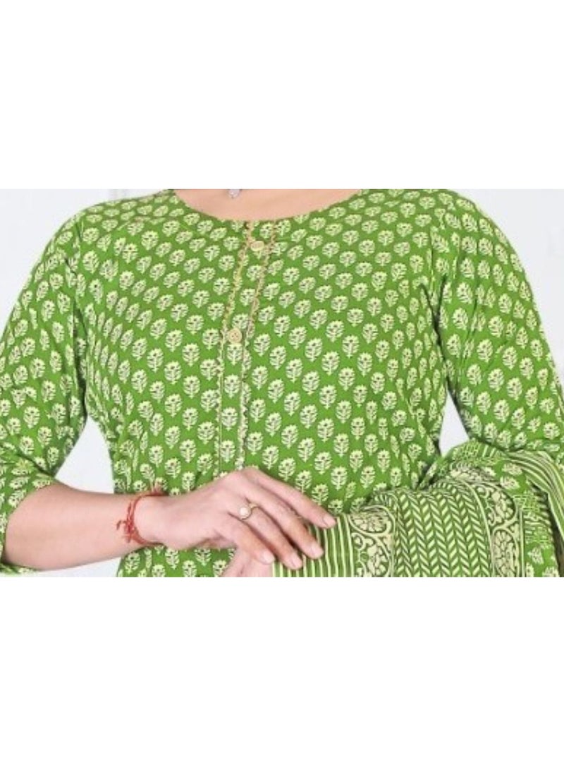 Fully stiched  Daily Wear Cotton Kurti with pant and Dupatta