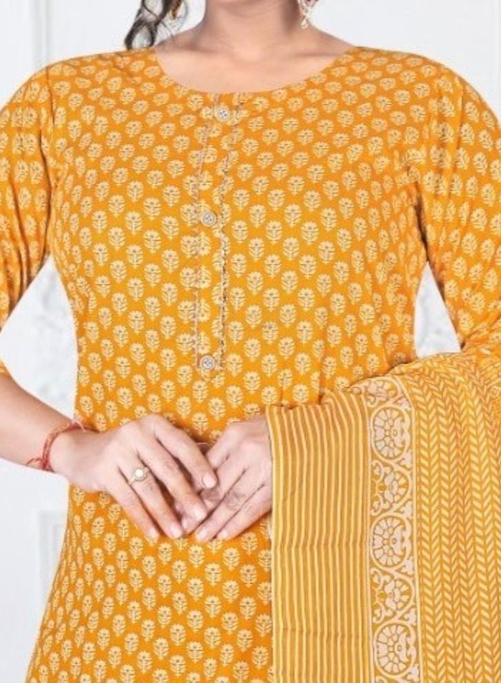 Fully stiched Daily Wear Cotton Kurti with pant and Dupatta