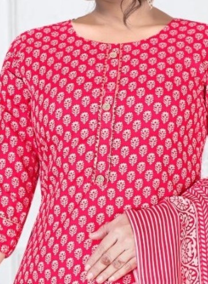 Fully stiched Daily Wear Cotton Kurti with pant and Dupatta