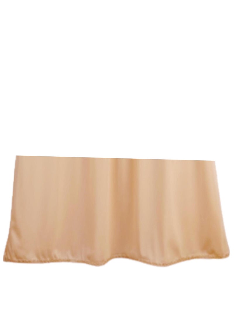 3- Pieces Skirt Soft Durable And Cold Inner Nylon With Elasticized Waistband And Small Lace Women Beige