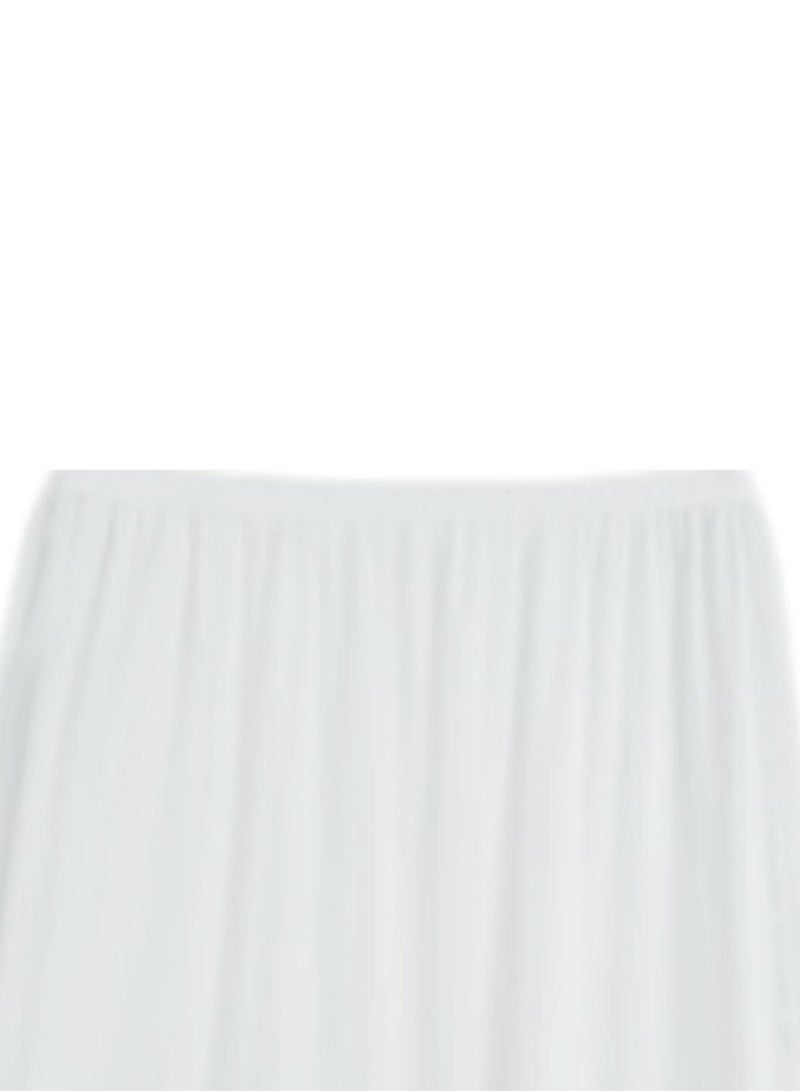 3- Pieces Skirt Soft Durable And Cold Inner Nylon With Elasticized Waistband And Small Lace Women White