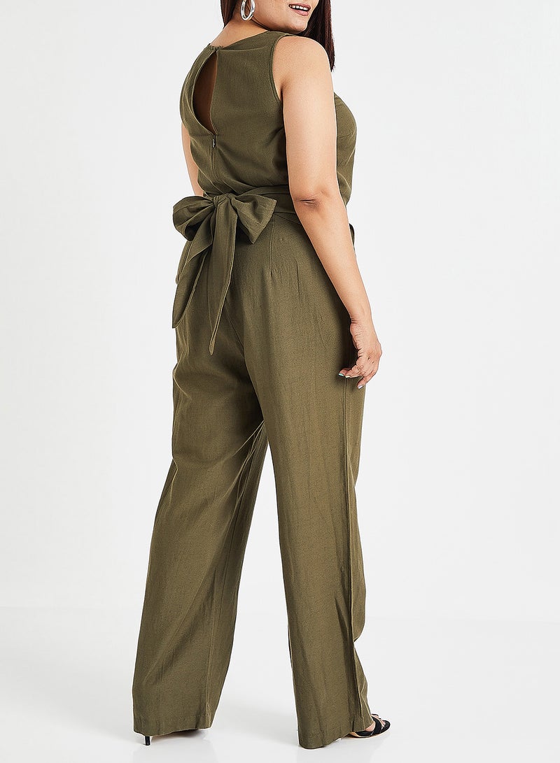 Wide Leg Jumpsuit Olive