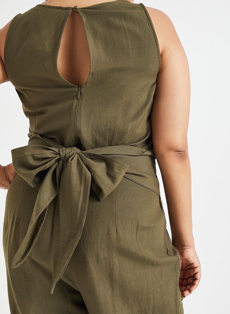 Wide Leg Jumpsuit Olive