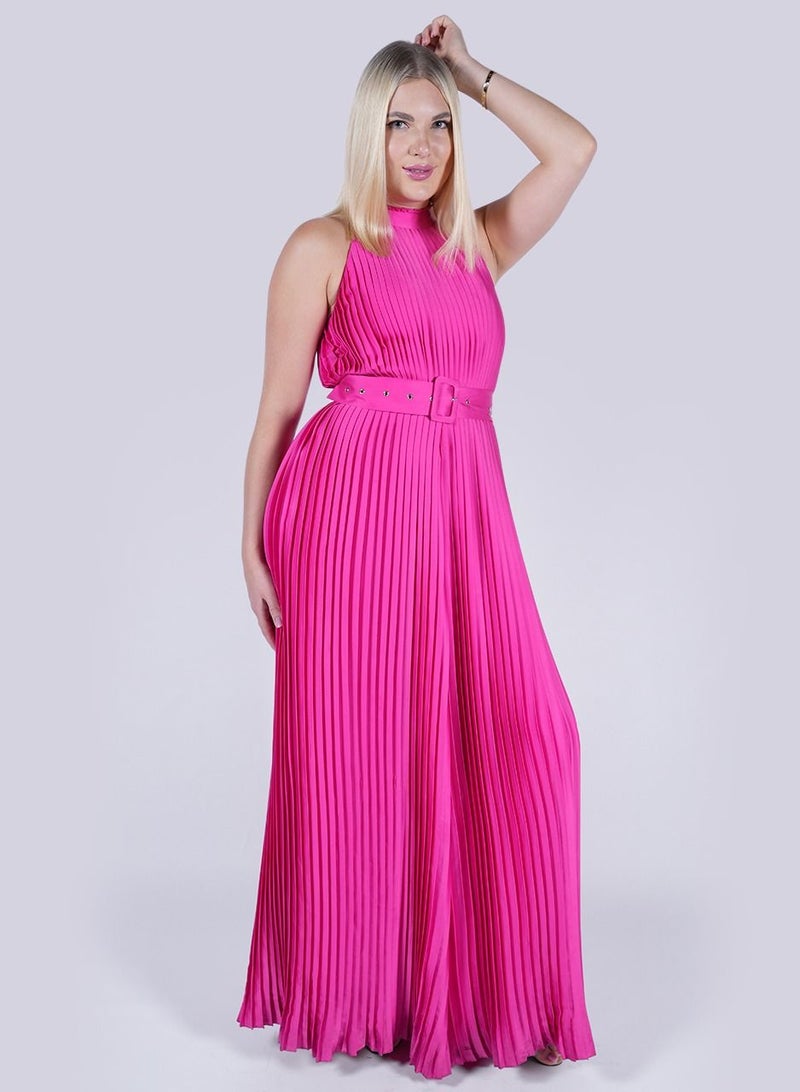 Miami Girl - Pink Silk Jumpsuit