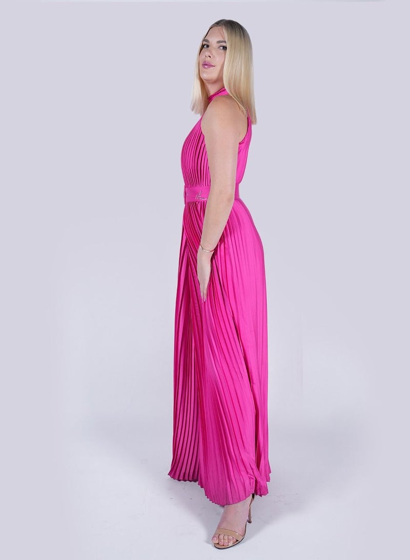 Miami Girl - Pink Silk Jumpsuit