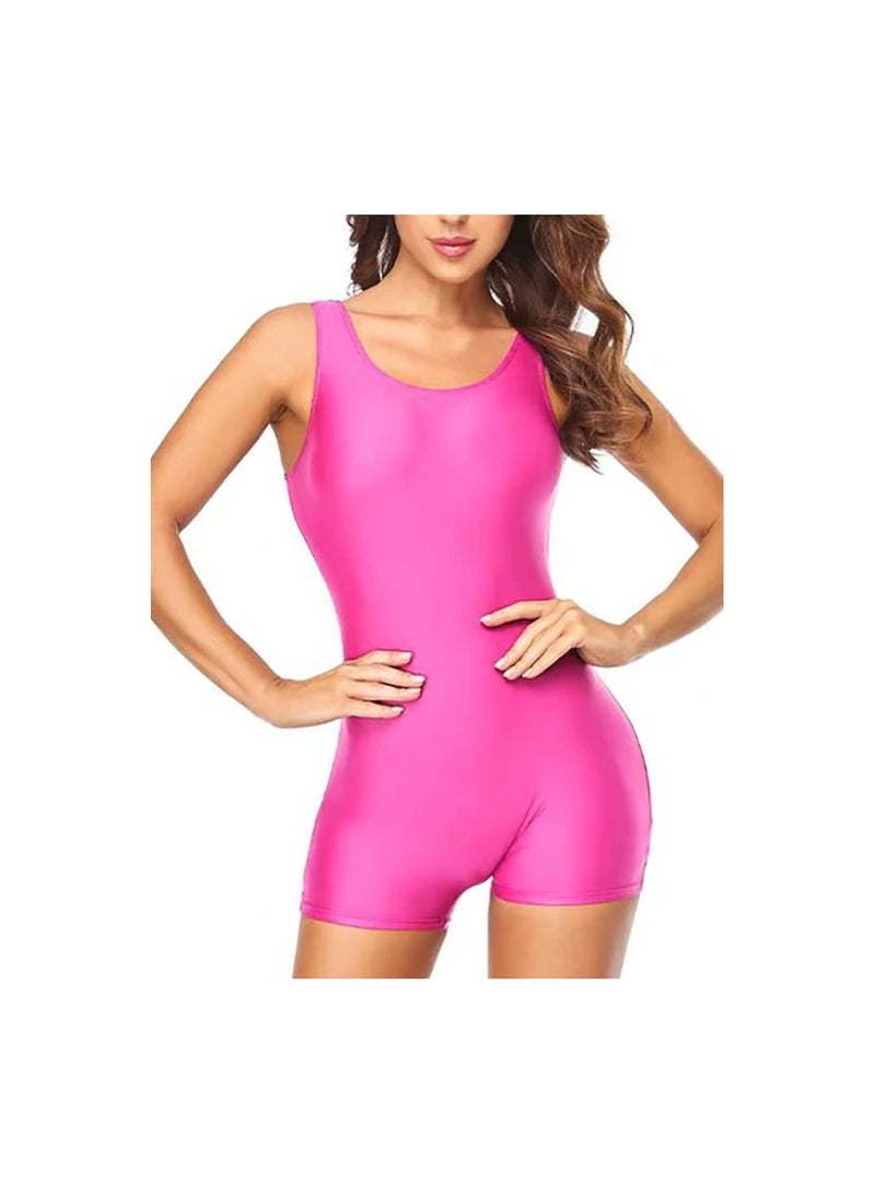 1-Piece Women Fashion Solid Color Sleeveless Yoga Bodysuit,Fitness Sports Jumpsuit