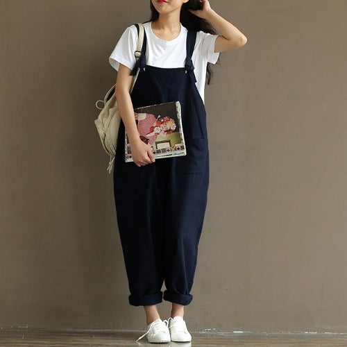 Sleeveless Dungarees Blue