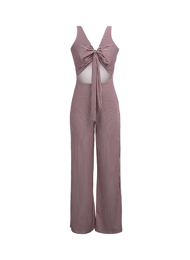 Fashion Dynamic Striped Suit Wine red