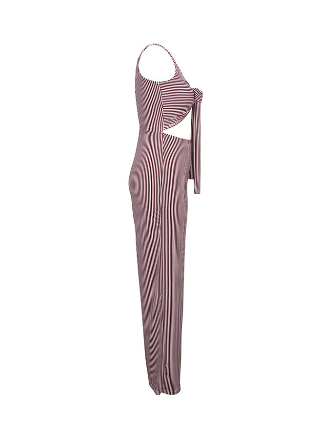 Fashion Dynamic Striped Suit Wine red