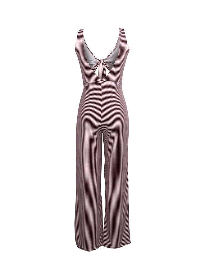 Fashion Dynamic Striped Suit Wine red
