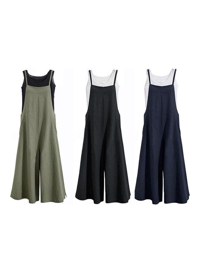 Casual Oversized Dungarees Dark Blue