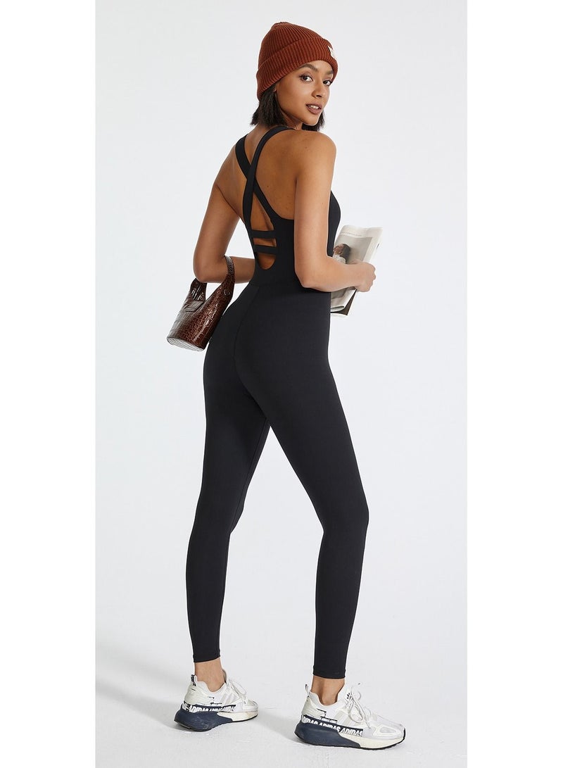 Dance Ballet Yoga Jumpsuit Black