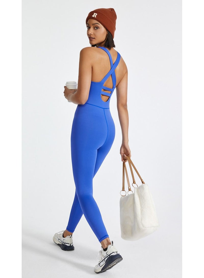 Dance Ballet Yoga Jumpsuit Blue