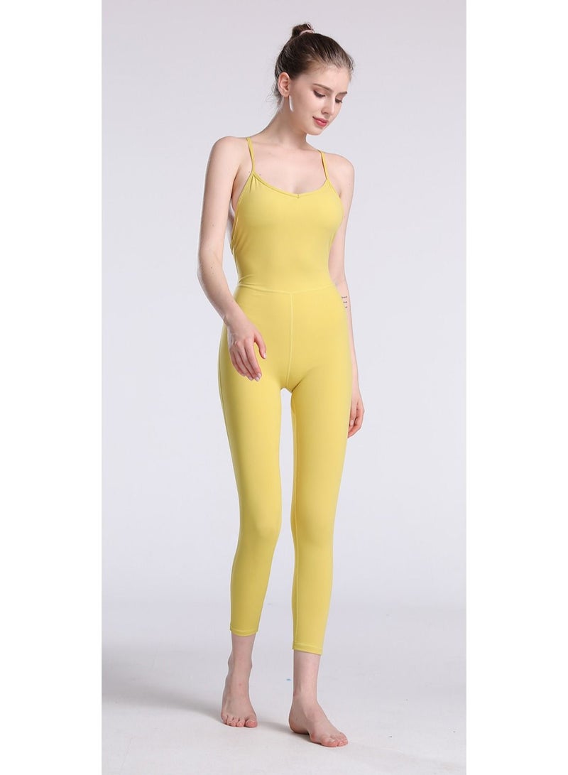 Dance Ballet Yoga Jumpsuit Yellow