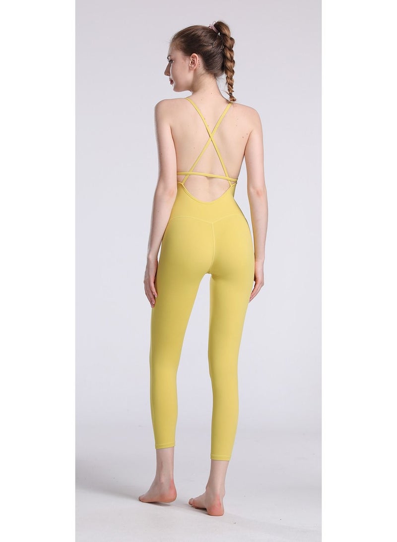 Dance Ballet Yoga Jumpsuit Yellow