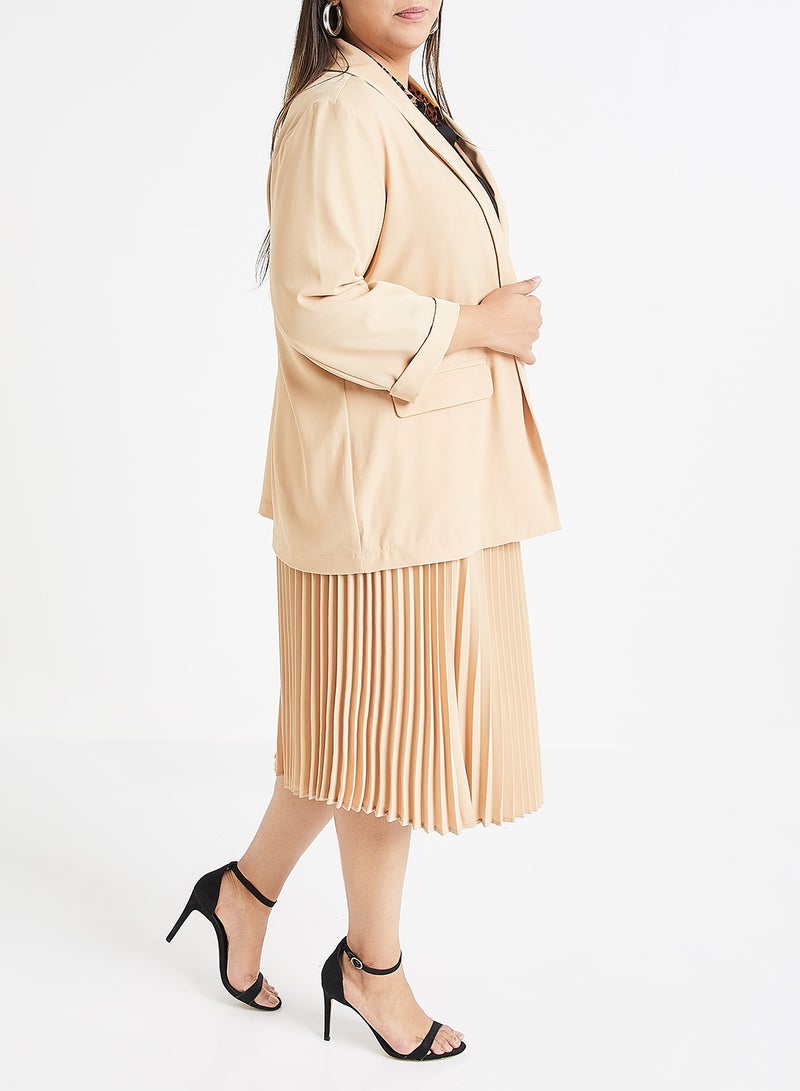 New Rio 3/4 Sleeve Blazer Beige