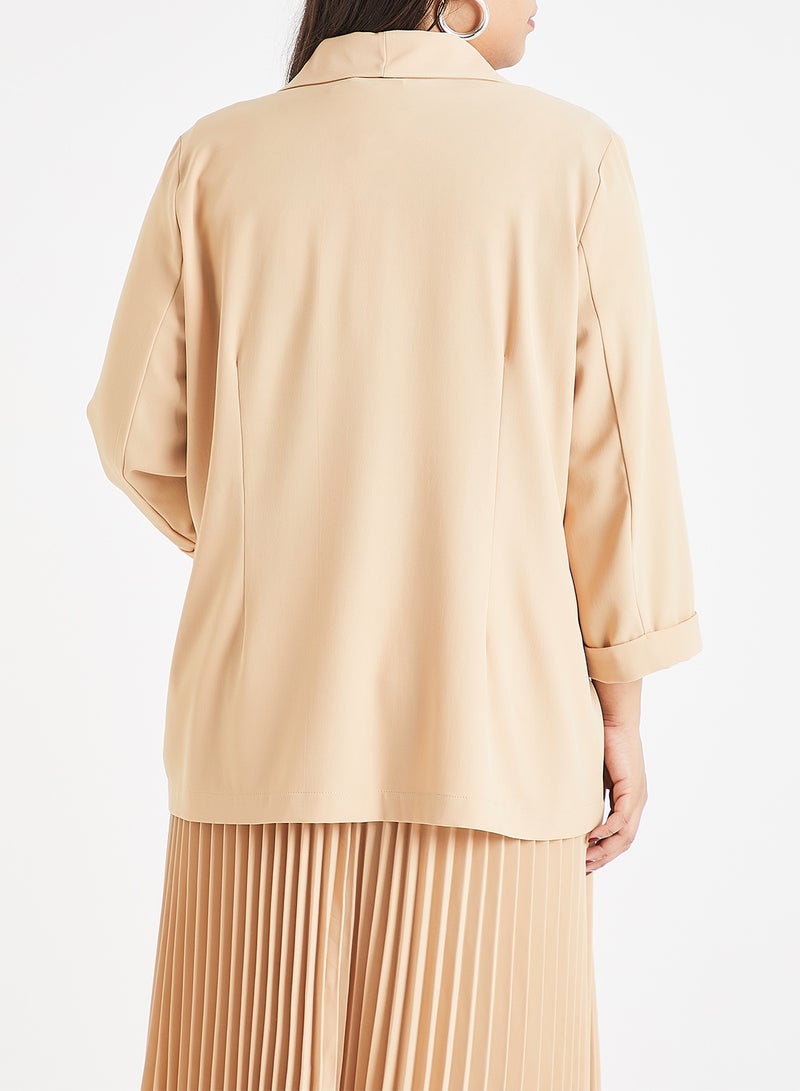 New Rio 3/4 Sleeve Blazer Beige