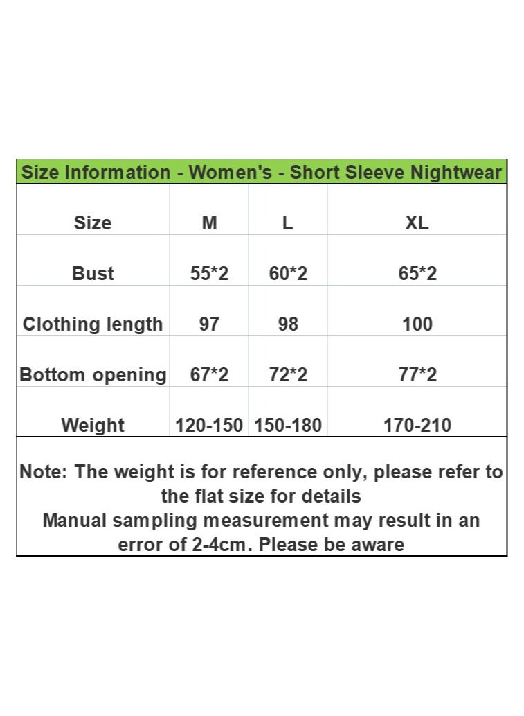 Cute Cartoon Cotton Homewear Knitted Sweet Large Short Sleeve Round Neck Pajamas