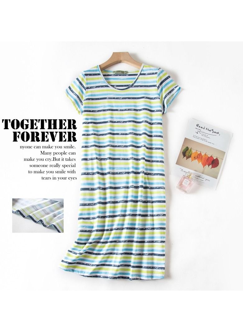 Cute Cartoon Cotton Homewear Knitted Sweet Large Short Sleeve Round Neck Pajamas