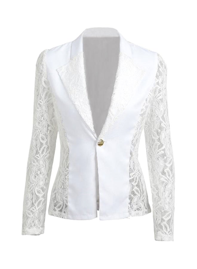 Long Sleeves Blazer White