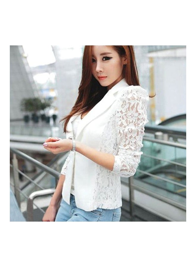 Long Sleeves Blazer White