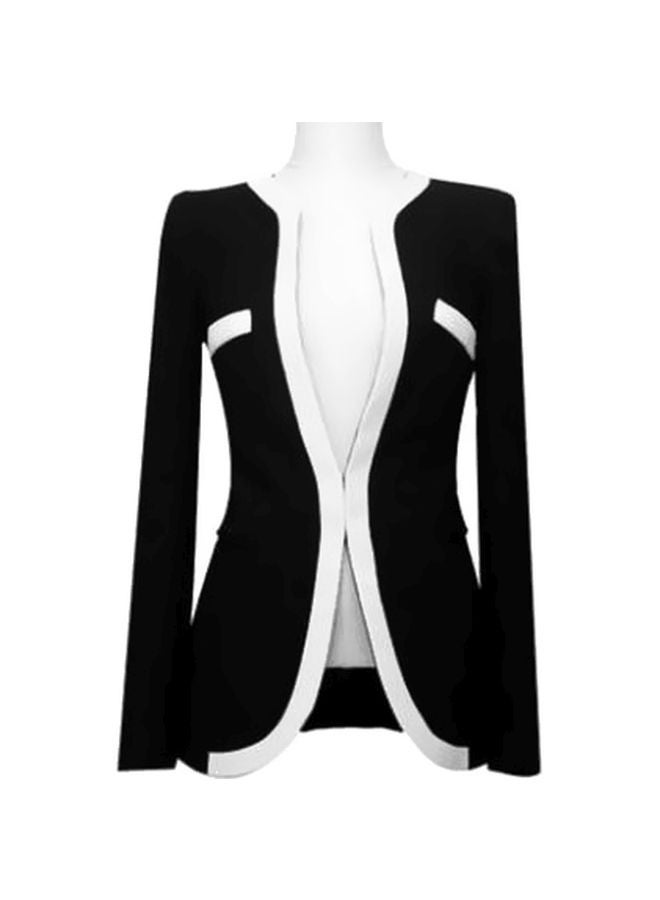 Cotton Long Sleeves Blazer Black/White