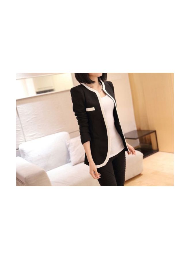 Cotton Long Sleeves Blazer Black/White