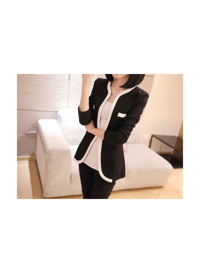 Cotton Long Sleeves Blazer Black/White