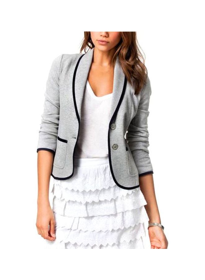 Long Sleeves Blazer Grey/Black