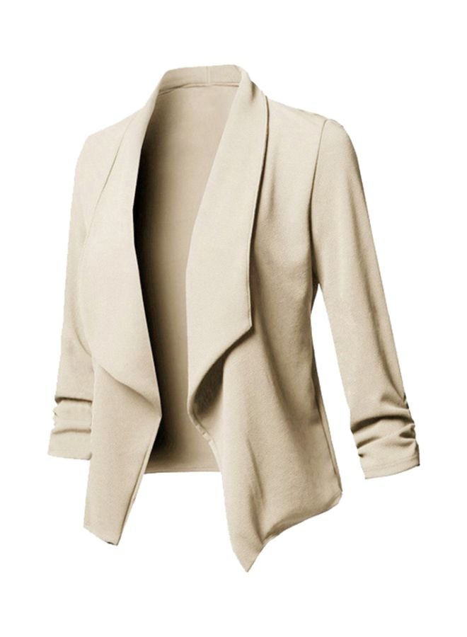 Long Sleeves Solid Blazer Khaki