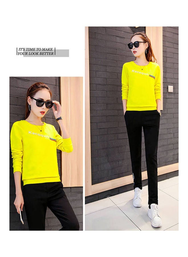 Printed Polyester T-Shirt Yellow