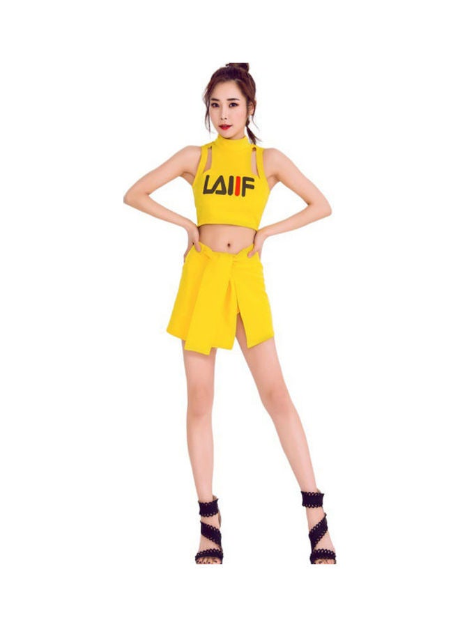 Hip Hop Cheerleading Stage Outfits Yellow