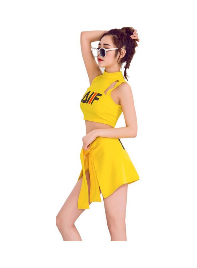 Hip Hop Cheerleading Stage Outfits Yellow