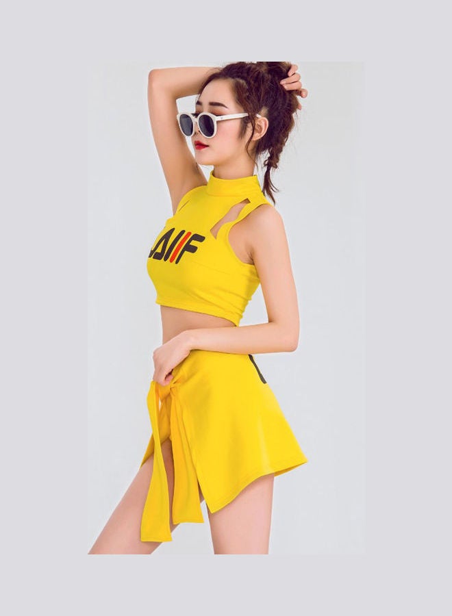 Hip Hop Cheerleading Stage Outfits Yellow