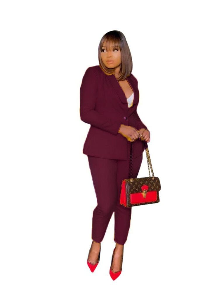 Women's Casual Solid Color Suit,