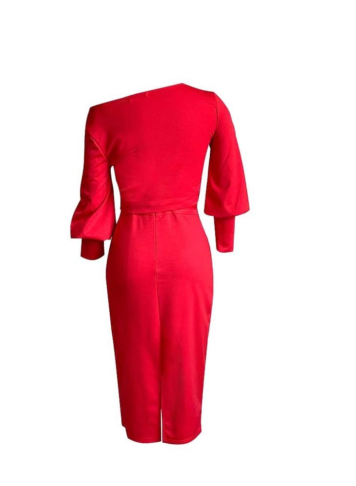 Women's Fashion Solid Color Suit Red