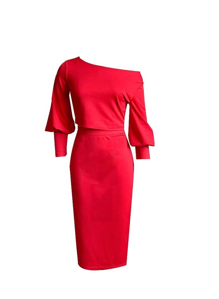 Women's Fashion Solid Color Suit Red