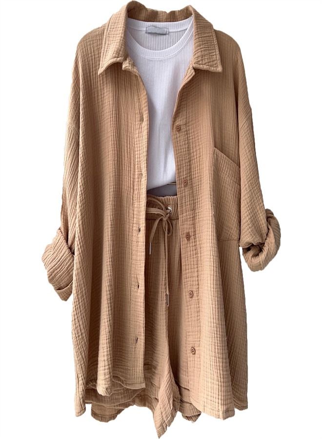 Oversize Fashion Casual Suit Beige