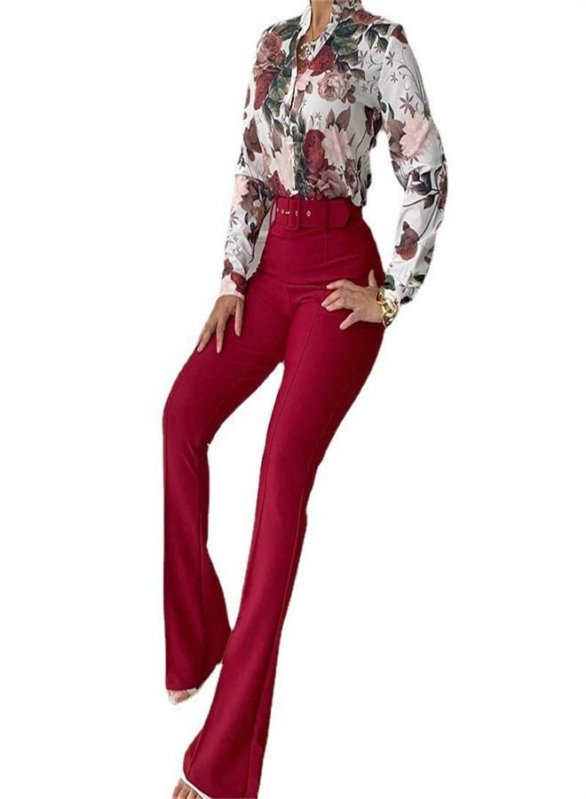 Women's Casual Printing Suit Belt Not Included Multicolour