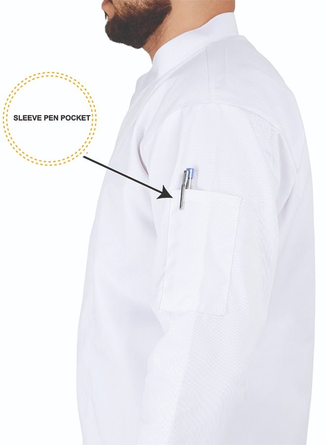 Men's Chef Coat Zipper Closure Made With Breathable Cotton