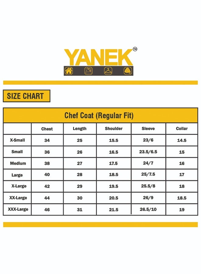 Men's Chef Coat Zipper Closure Made With Breathable Cotton