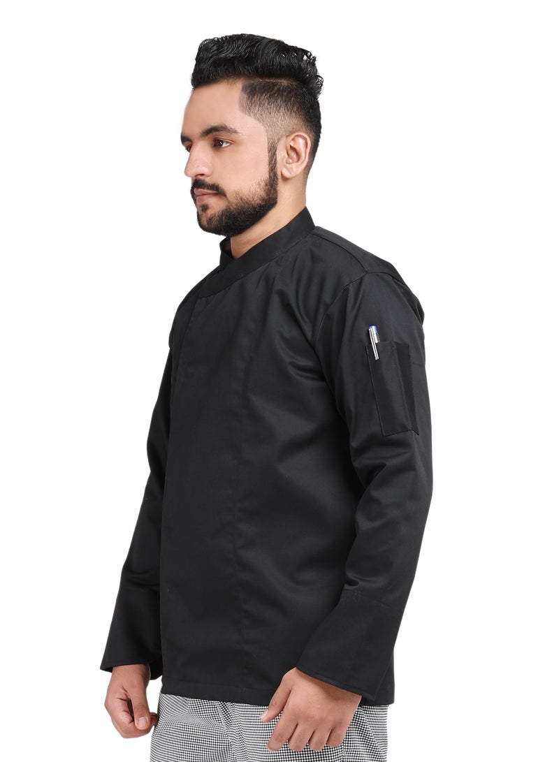 Men's Chef Coat Zipper Closure Made With Breathable Cotton And Polyester