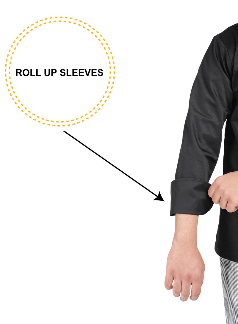 Men's Chef Coat Zipper Closure Made With Breathable Cotton And Polyester
