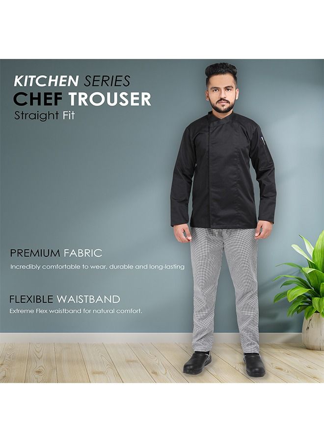 Chef Trousers | Unisex Chef Pants with Elastic Waist & Drawstring | Kitchen Uniform for Men & Women Both
